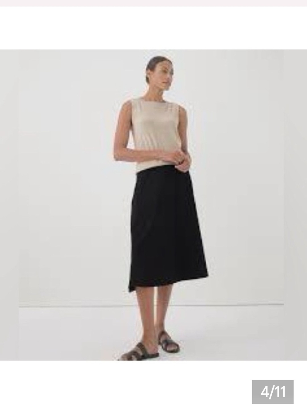 Pact Organic Cotton Fit & Flare Skirt in Black XXL